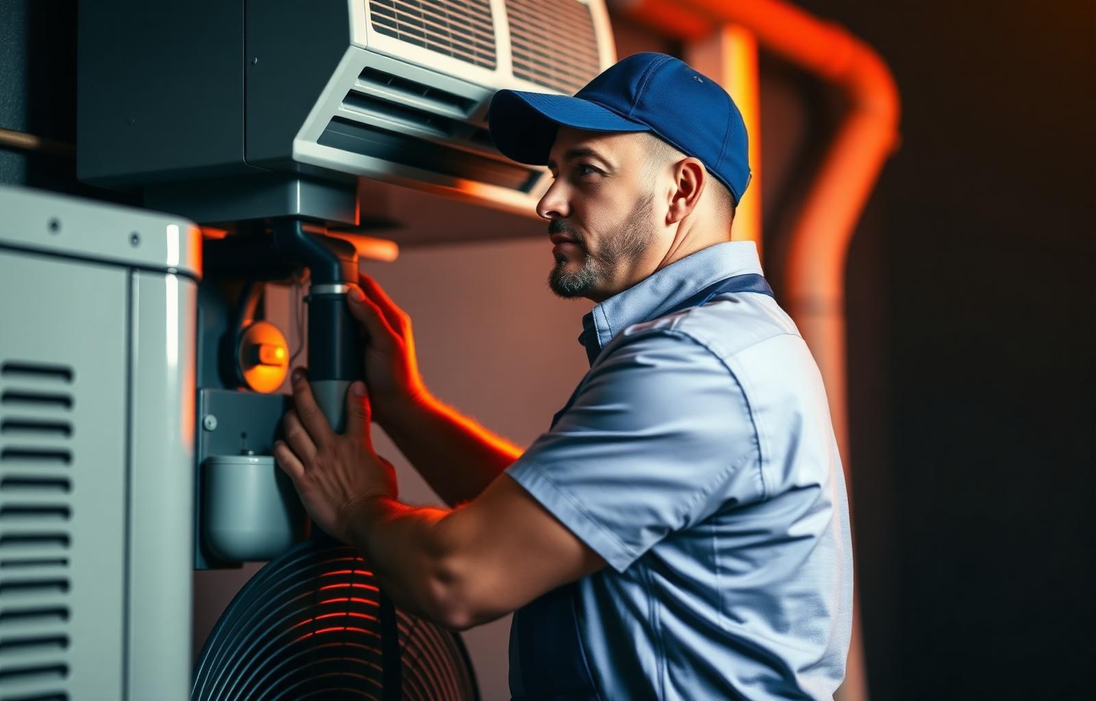 HVAC technician servicing equipment